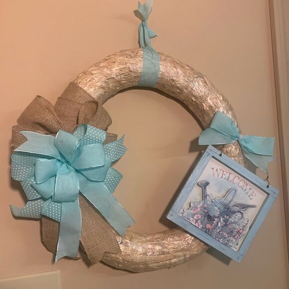 Straw spring wreath. Inv 280 - Picture 2 of 2